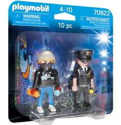 PLAYMOBIL - DUOPACK FIGURINES POLICIER ET ARTISTE DE RUE #70822